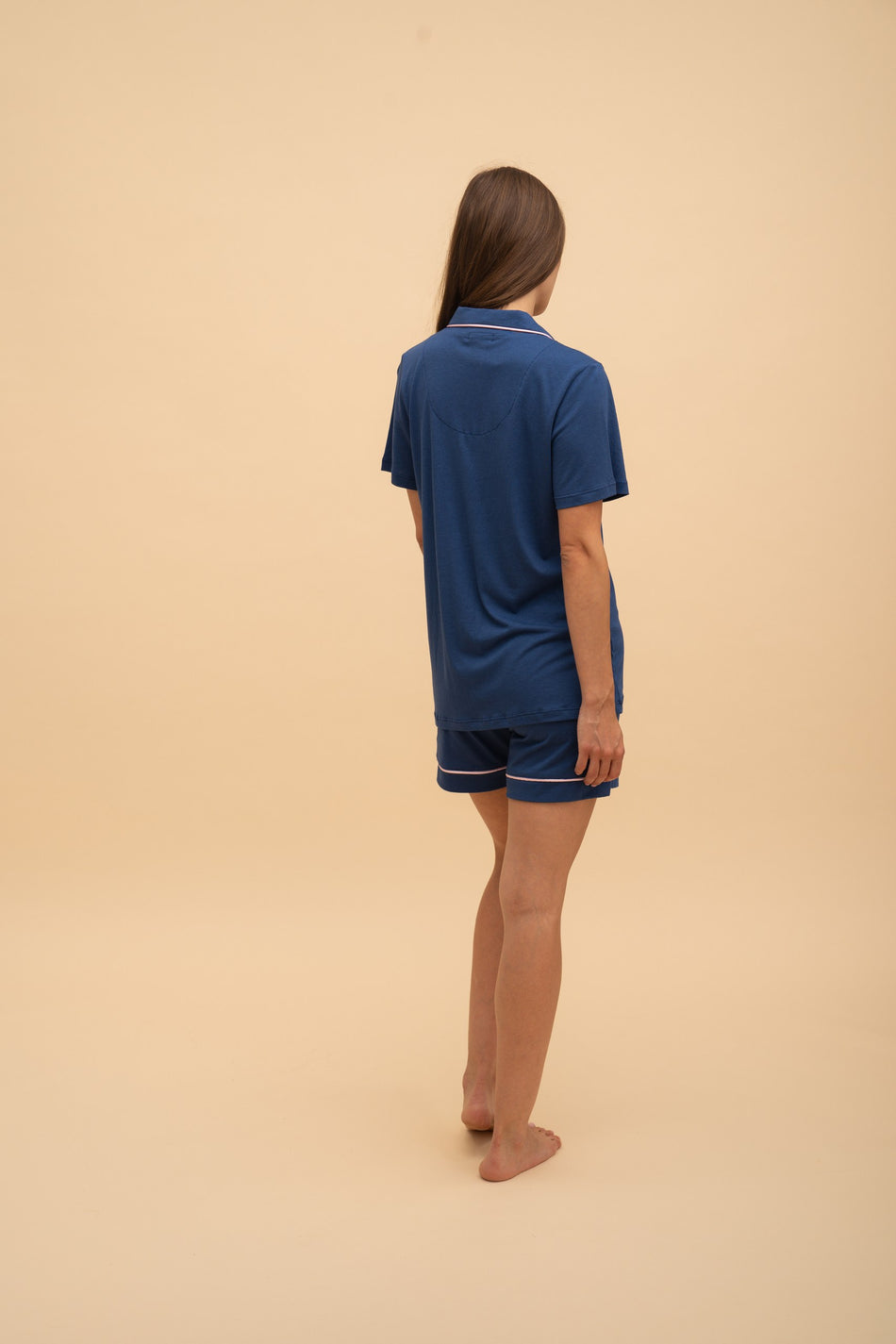 Modal Pajama Short Set (Navy Blue)