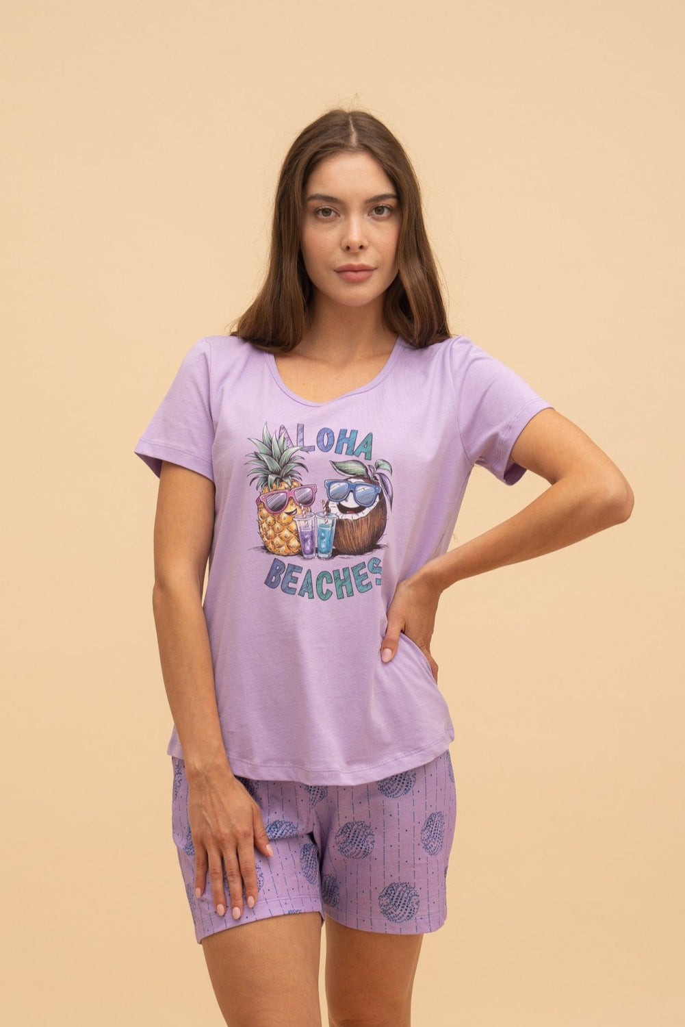 Пижама "Aloha beaches" (Лилава)