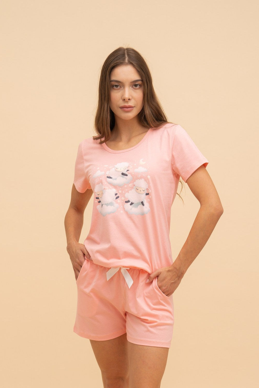 "Dreamy Sheep" Pajamas (Light Pink)