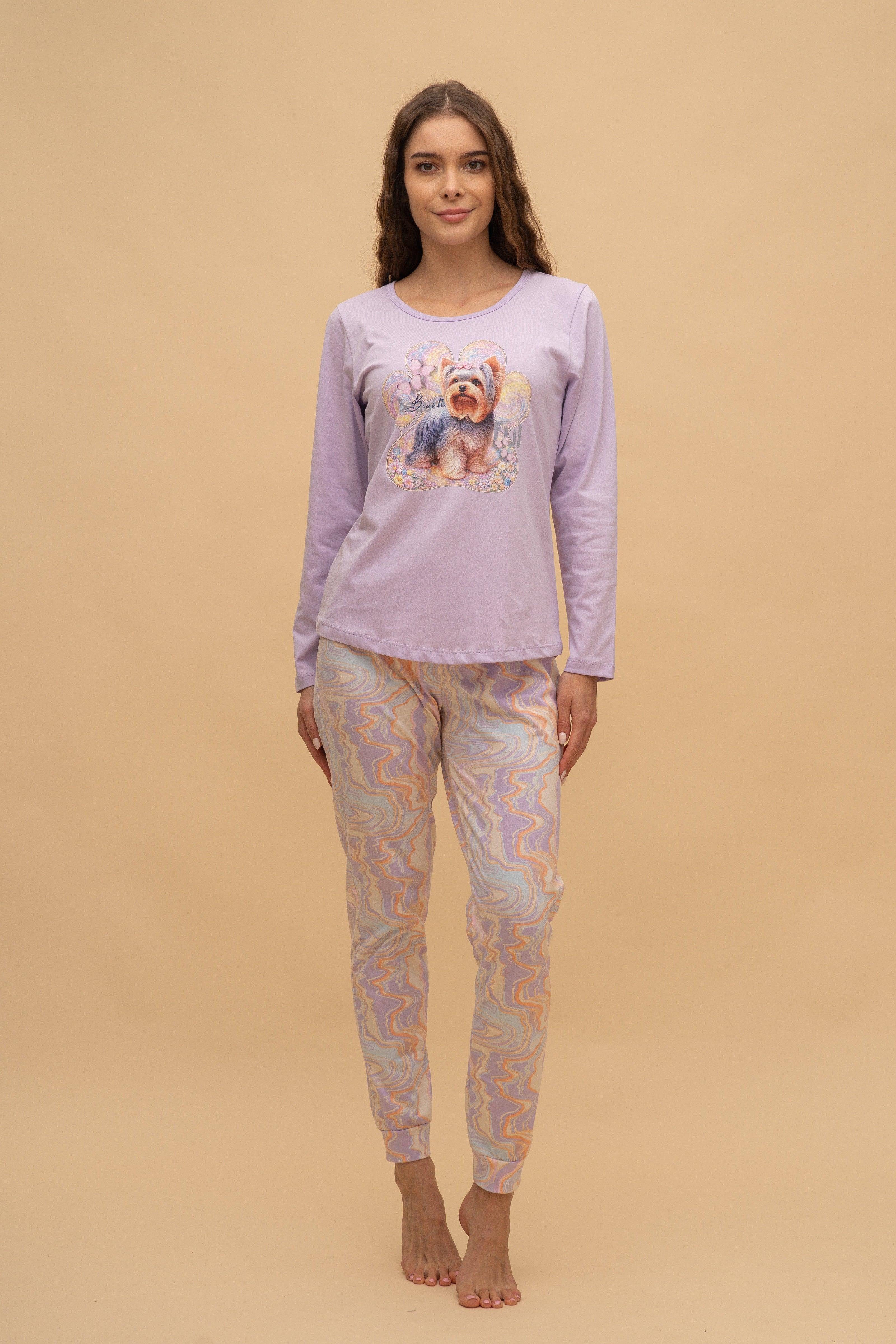 Пижама с дълъг ръкав "Lucid" (Лилава)