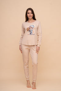 Памучна пижама интерлог "Autumn mood" (Бежова)