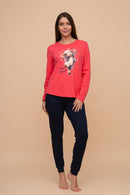 Памучна пижама интерлог "Hello Beautiful" (Розова)