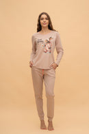 Пижама с дълъг ръкав "Bunny Walker" (Бежова)