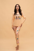 Пижама с дълъг ръкав "Croissant & Coffee"