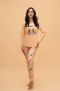 Пижама с дълъг ръкав "Croissant & Coffee"