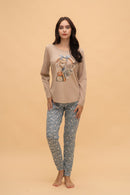 Пижама с дълъг ръкав "Lovely" (Бежова)