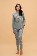 Пижама с дълъг ръкав "Lovely" (Синя)