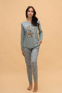 Пижама с дълъг ръкав "Lovely" (Синя)