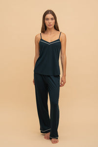 Пижама Модал Потник с Дълго Долнище (Горско зелено) Иватекс 1