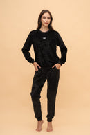 Екип от плюш "Velvica" (Черен)