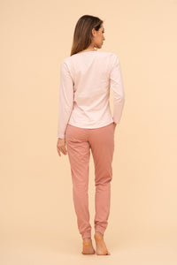 Пижама от памук с дълъг ръкав "Travel Kitty" (Канела)