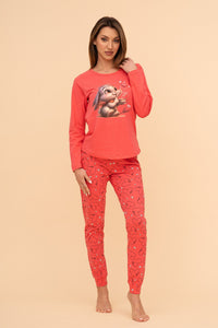 Пижама от памук с дълъг ръкав "My love"