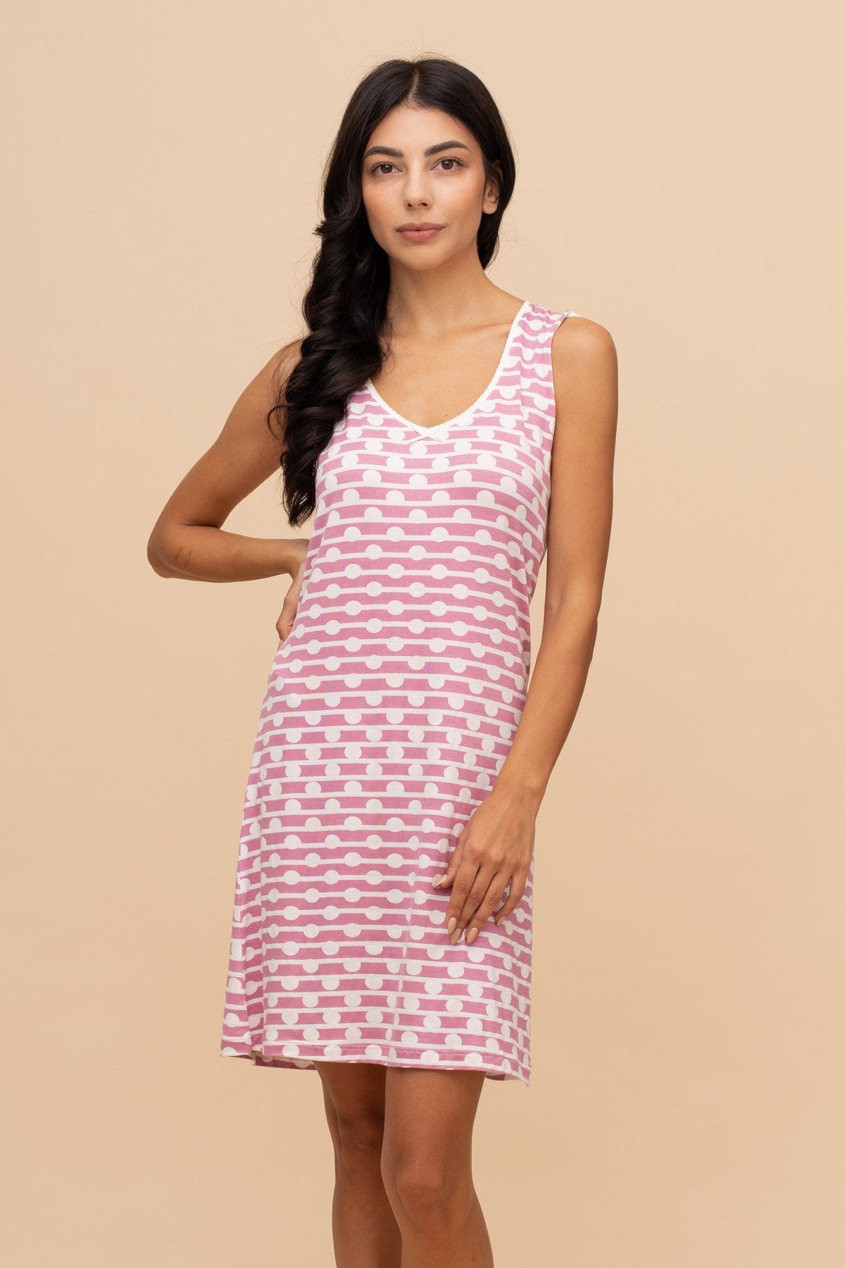 Modal Short Sleeve Nightgown (Bordeaux)