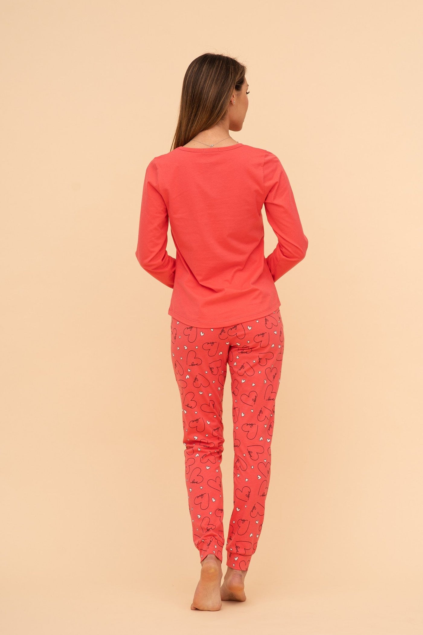 Пижама от памук с дълъг ръкав "My love"