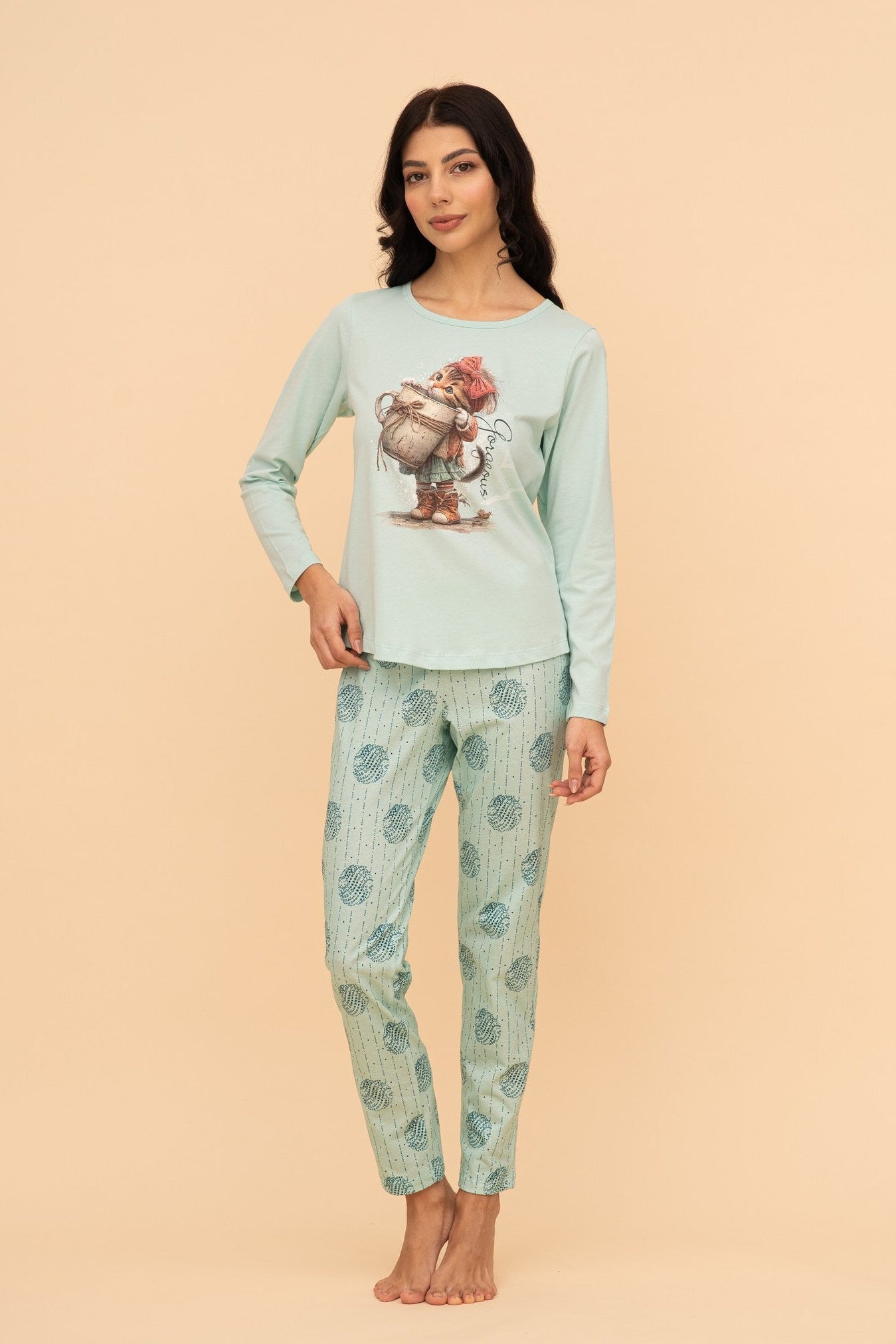 Пижама от памук с дълъг ръкав "Gorgeous"