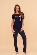 Пижама от памук-модал "Little Miss Perfect" (Тъмно синя)