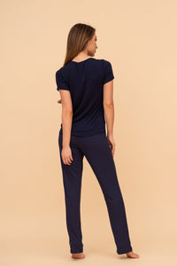 Пижама от памук-модал "Little Miss Perfect" (Тъмно синя)