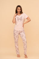 Пижама от памук с къс ръкав "Colorful Flight"