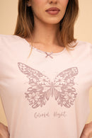 Пижама от памук с къс ръкав "Colorful Flight"