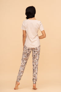 Пижама от памук с къс ръкав "Falling Leaves"