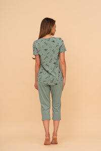 Пижама от памук с къс ръкав "Misty" (Зелена) /
