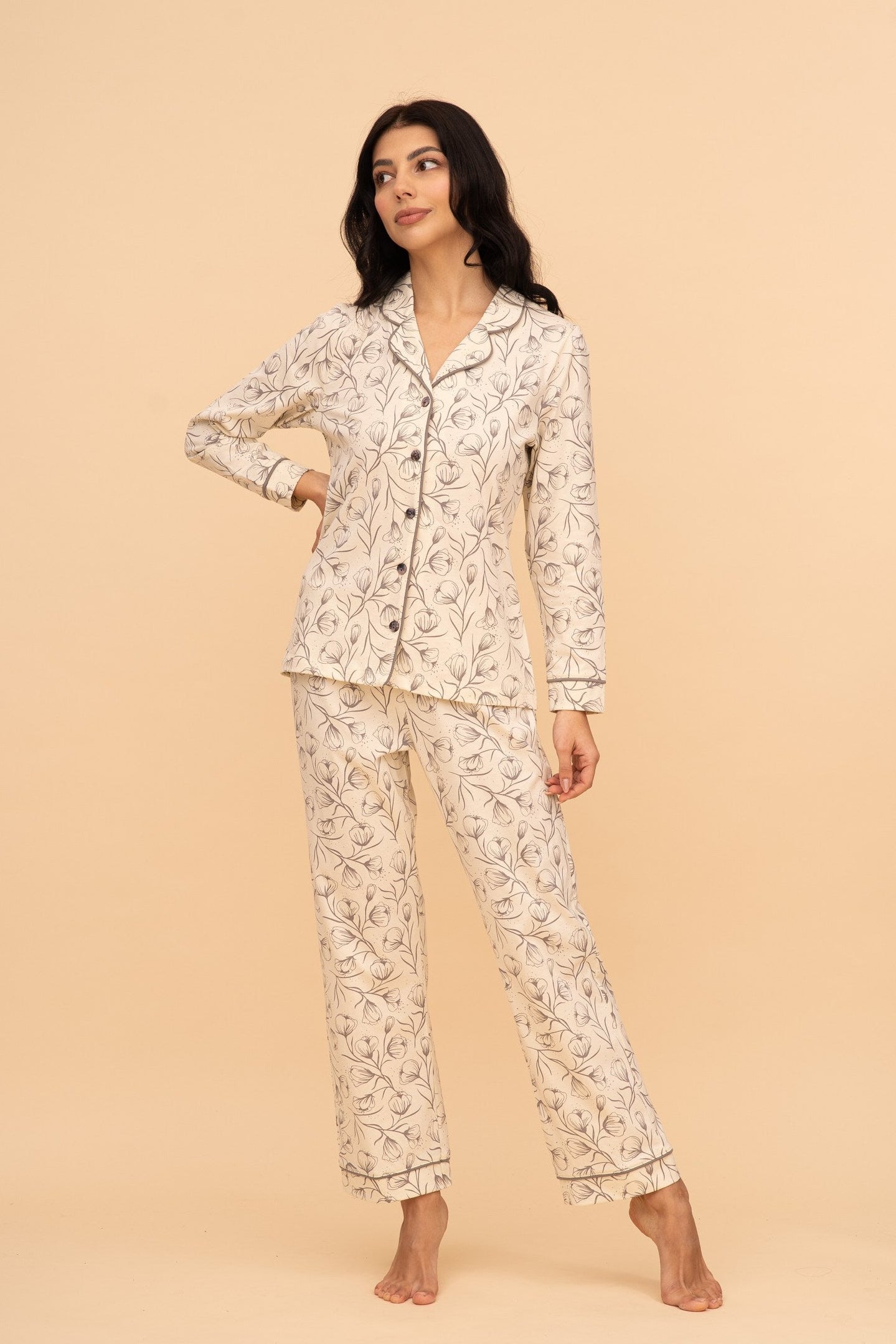 Памучен сет с дълъг ръкав "Floral"