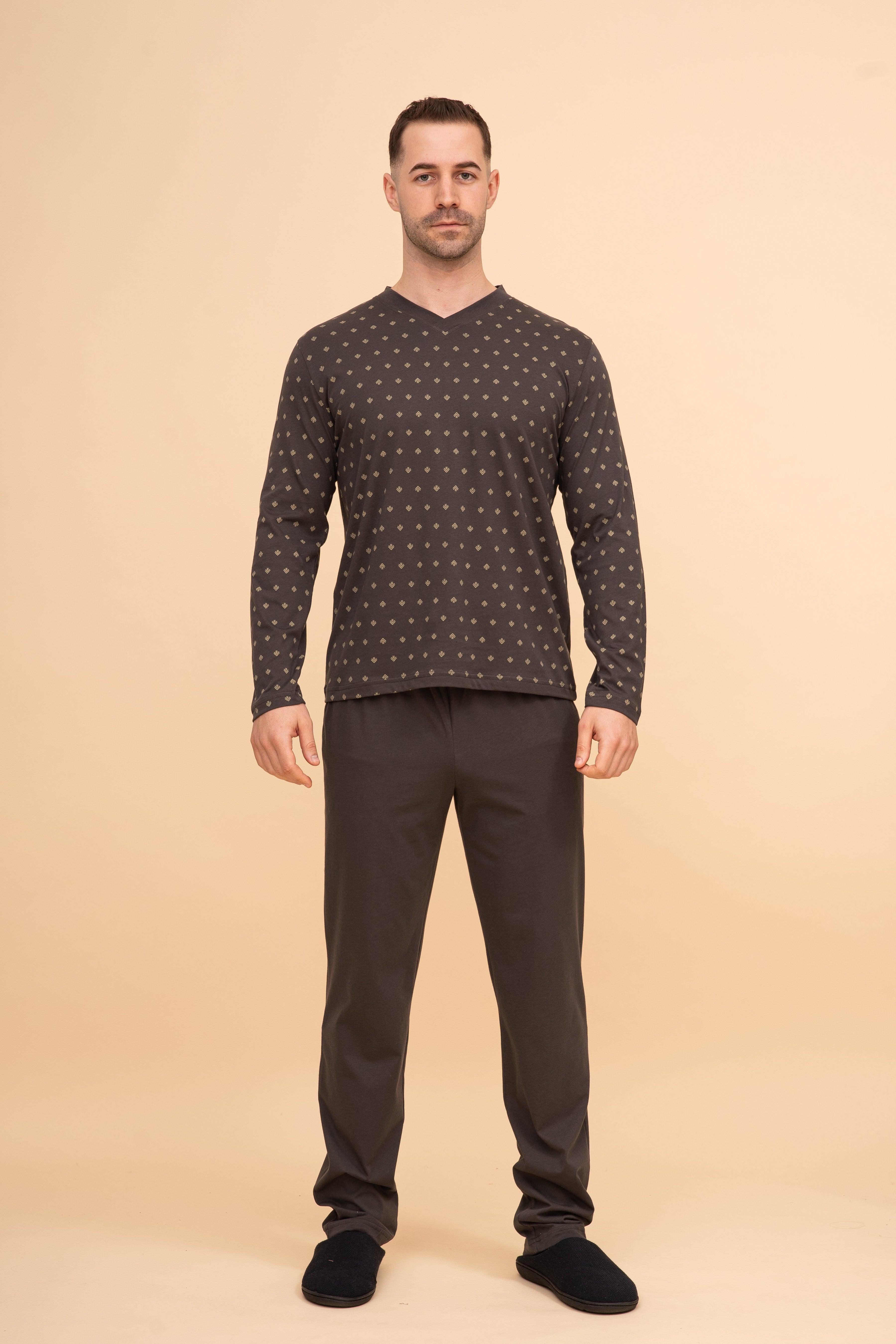 Мъжка пижама "V-collar" (Графит)