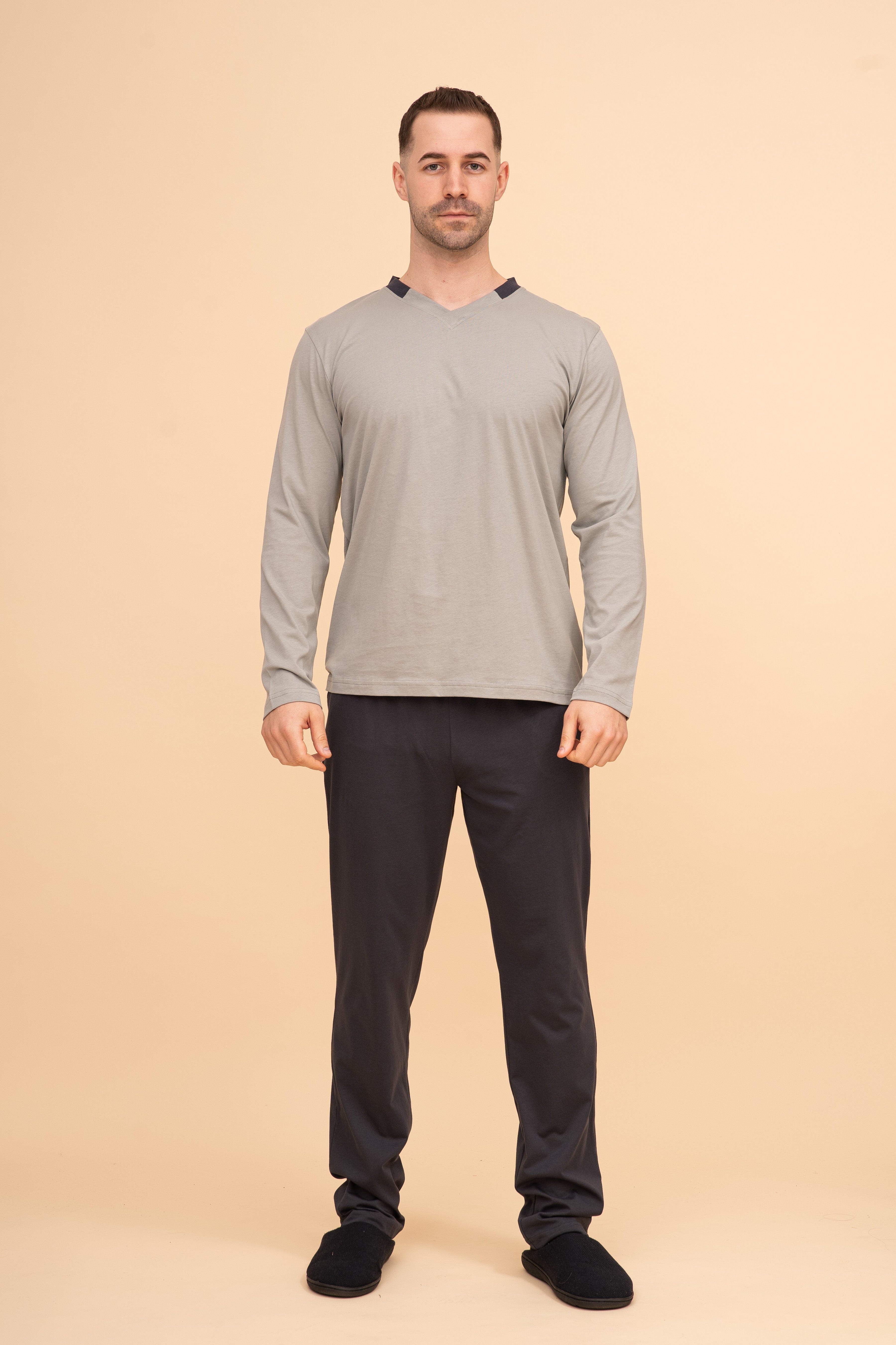 Мъжка пижама "M-collar" (Светло зелена)