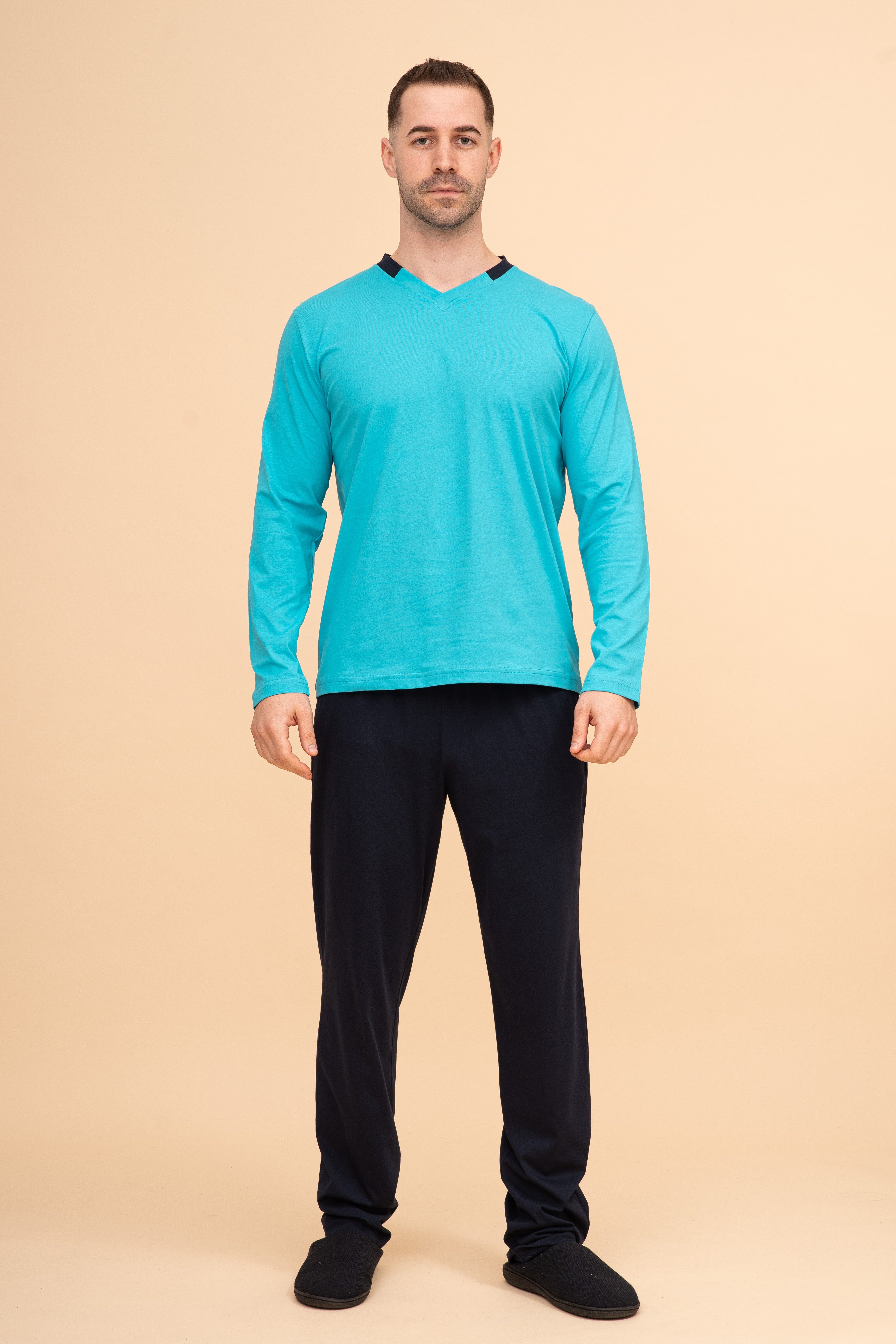 Мъжка пижама "M-collar" (Синя)