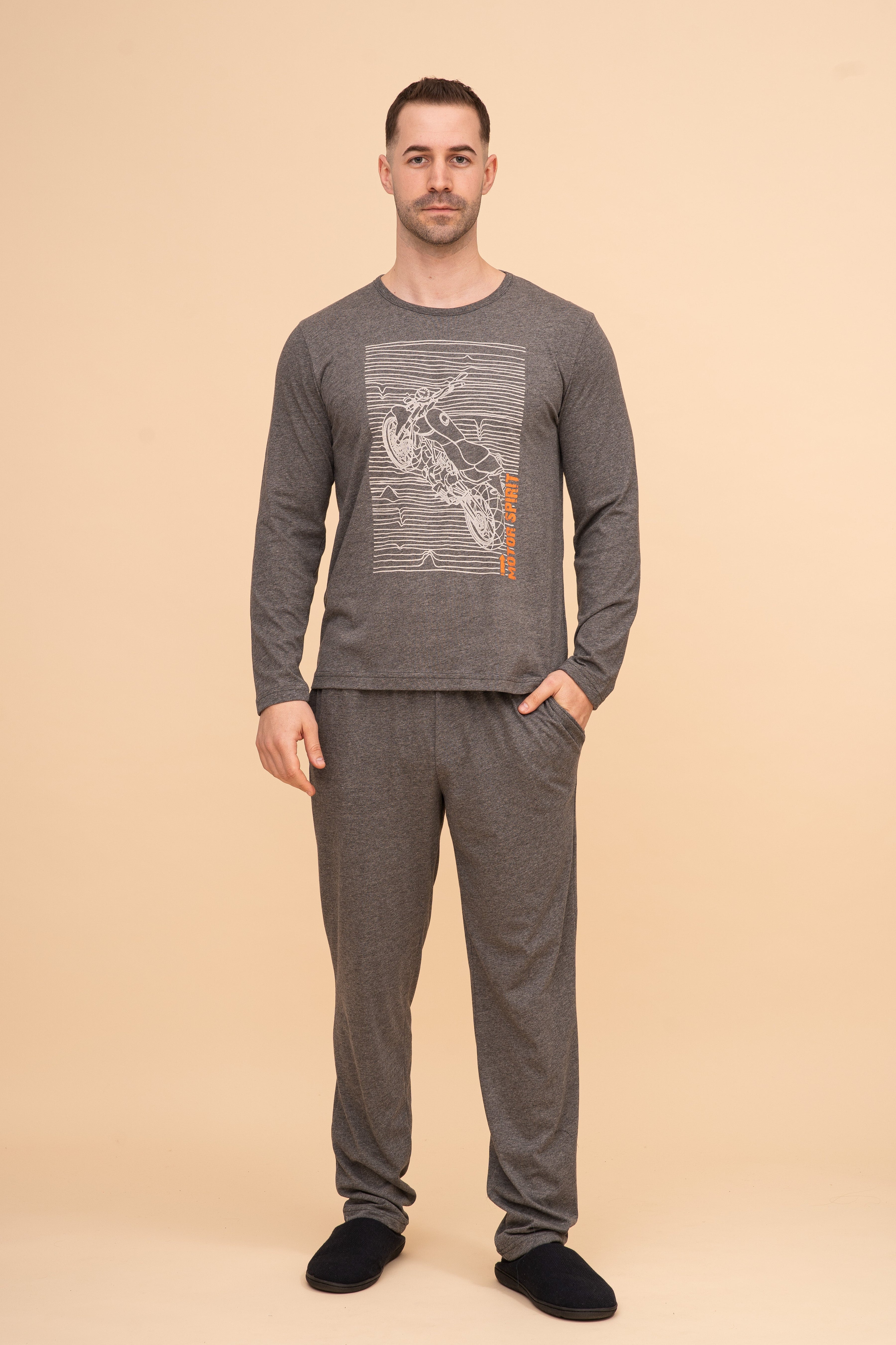 Мъжка пижама "Motor Sport" (Меланж)