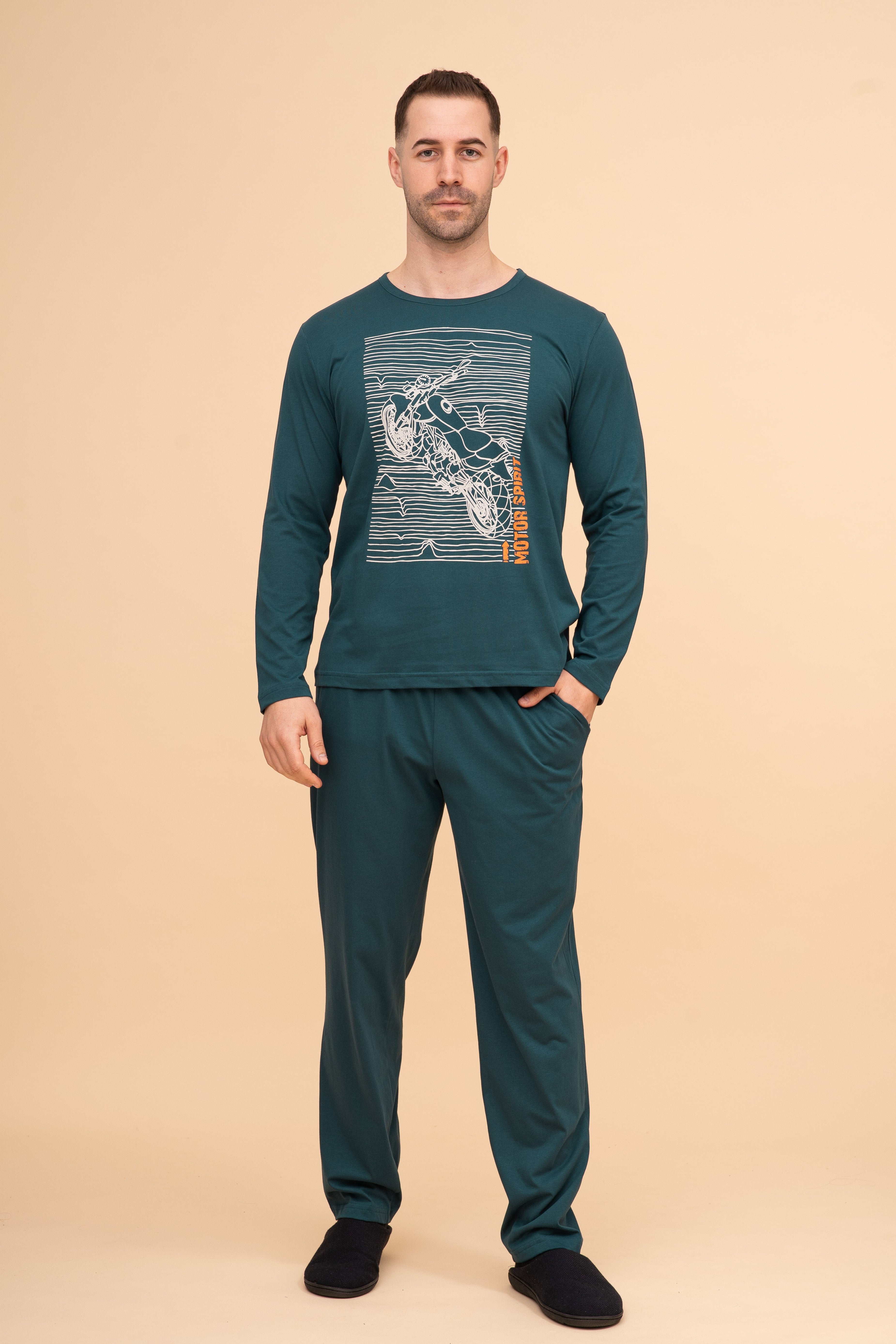Мъжка пижама "Motor Sport" (Тъмно зелена)