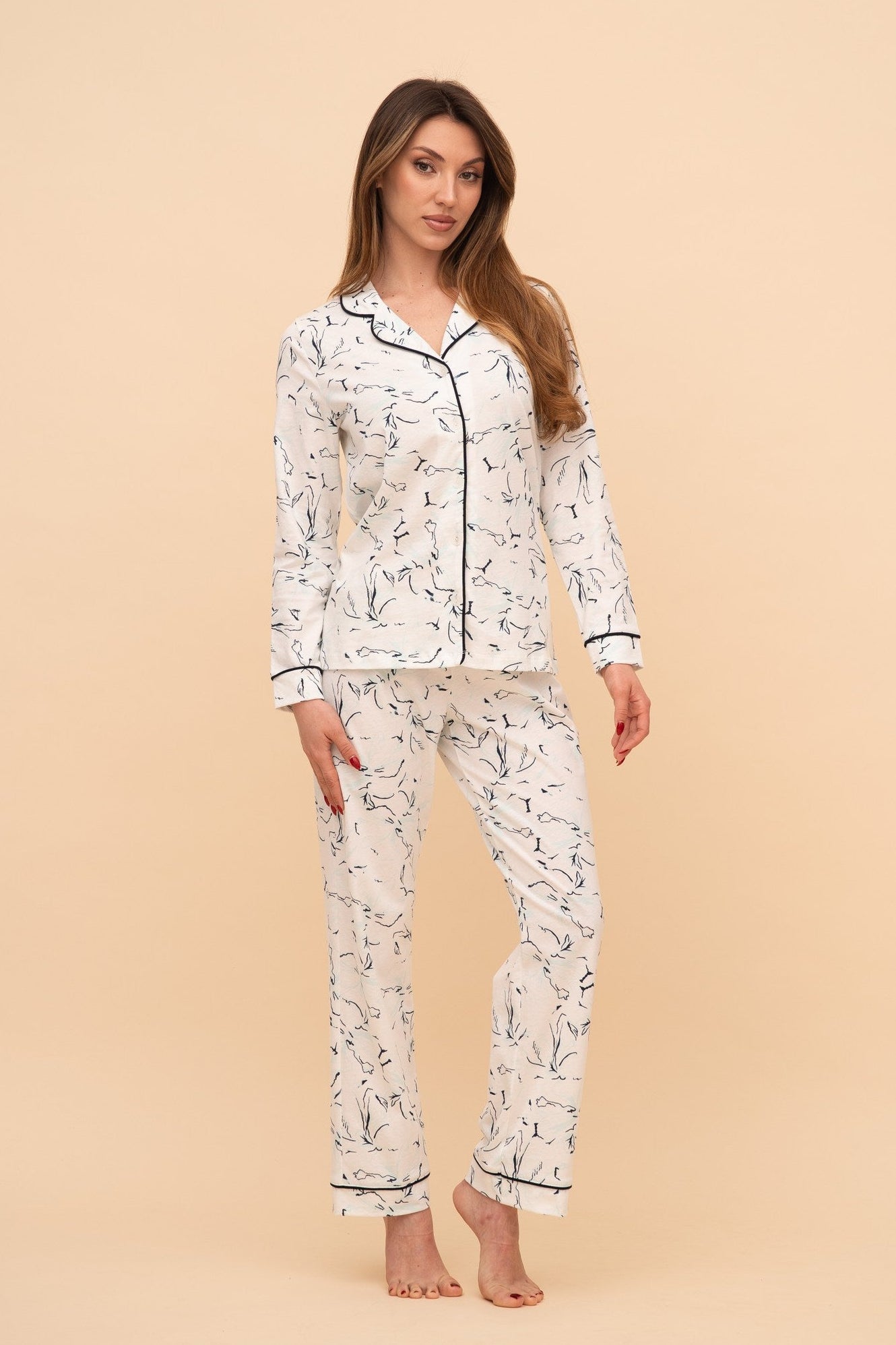 Памучен сет с дълъг ръкав "Ink Mist"