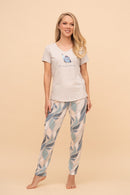 Пижама от памук с къс ръкав "Blue Butterfly"