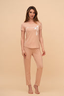 Пижама от памук и модал с къс ръкав "Little Miss Perfect"