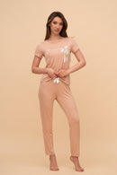 Пижама от памук и модал с къс ръкав "Little Miss Perfect"