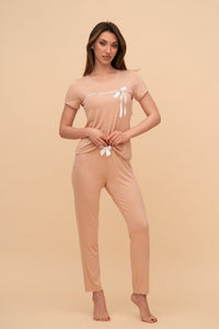 Пижама от памук и модал с къс ръкав "Little Miss Perfect"