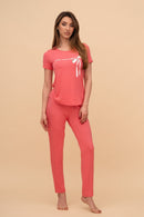 Пижама от памук и модал с къс ръкав "Little Miss Perfect"