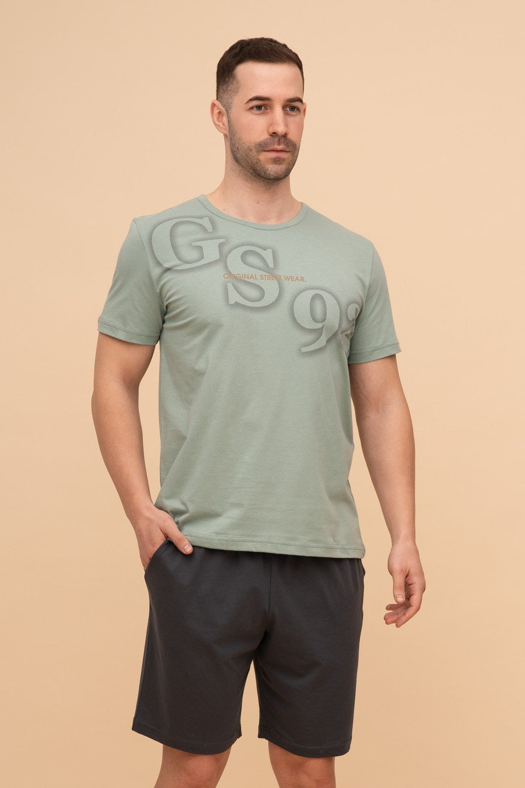 Мъжка пижама с къс ръкав "GS92" (Зелена)