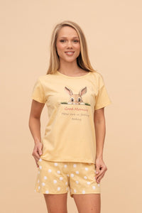 Пижама от памук с къс ръкав "Good Morning Bunny"