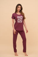 Пижама от памук с къс ръкав "Daisy Wave"