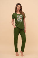 Пижама от памук с къс ръкав "Daisy Wave"