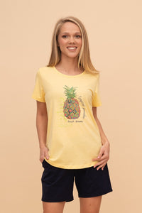 Пижама от памук с къс ръкав "Tropical Dreams"