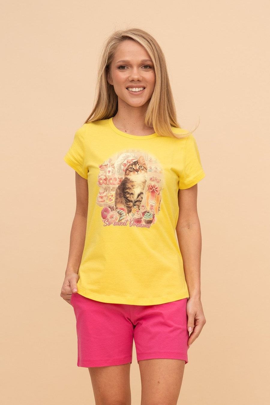 Пижама от памук с къс ръкав "Sweet Dreams"