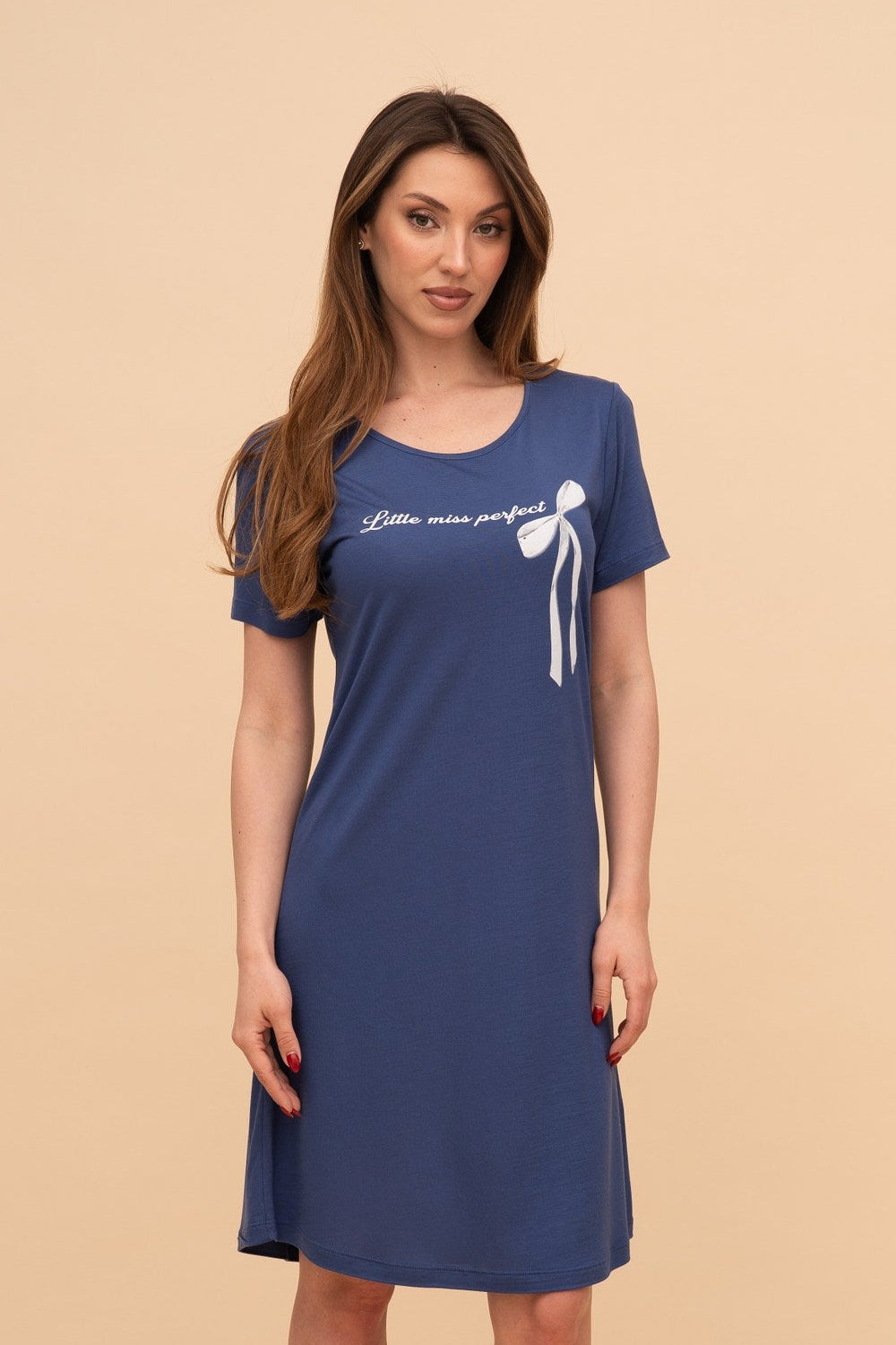 Modal Short Sleeve Nightgown (Bordeaux)