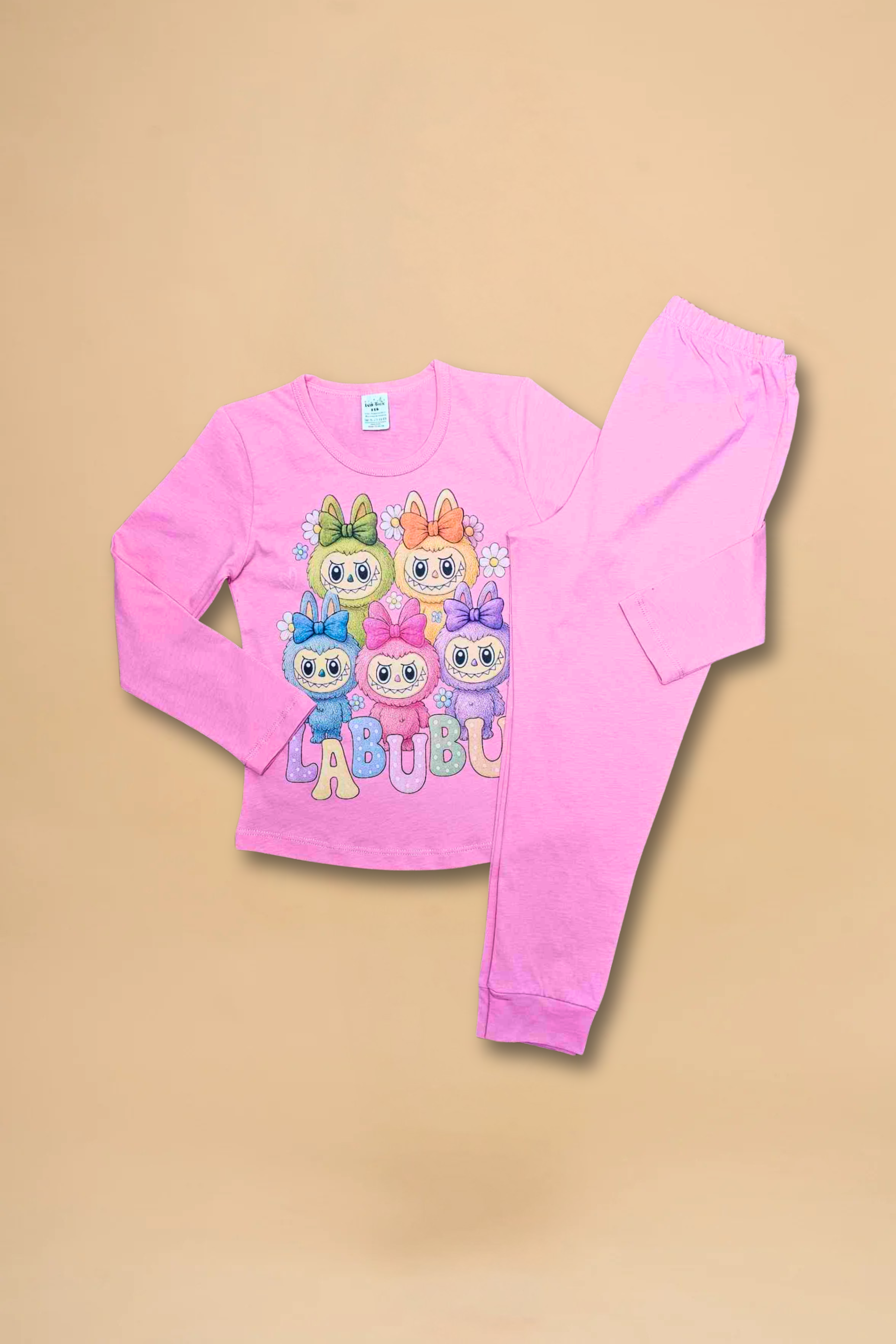 Children's pajamas for girls "Labubu" (Dark pink)