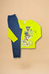 Children's pajamas for boys "Pup pals" (Neon green)