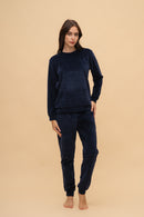 Екип от плюш "Velvica" (Тъмно син)