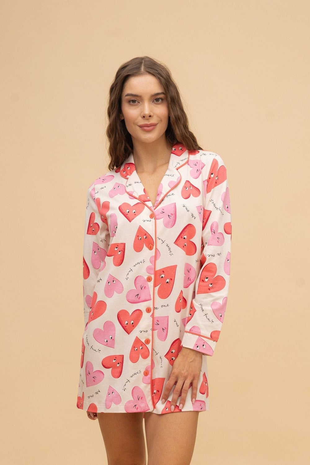 Nightgown with buttons "Hearts"