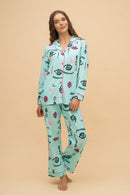 Пижама от памук Иватекс Abstract синя