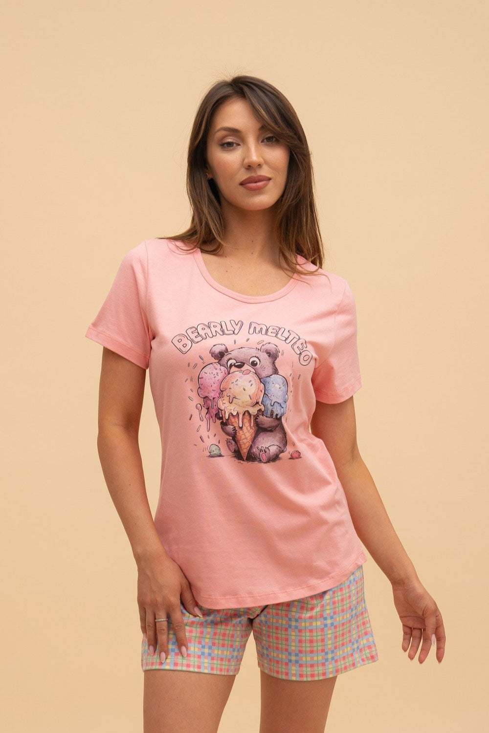 "Bearly melted" pajamas (Pink)